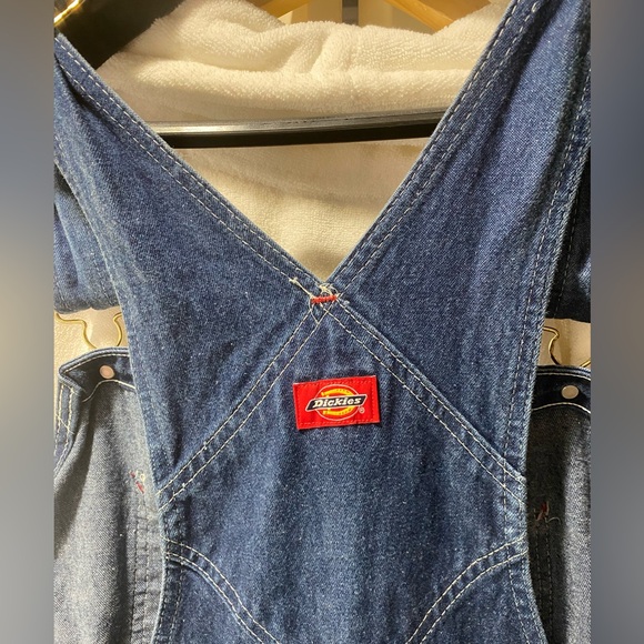 DICKIES STONE WASHED INDIGO OVERALLS LARGE - Picture 3 of 6